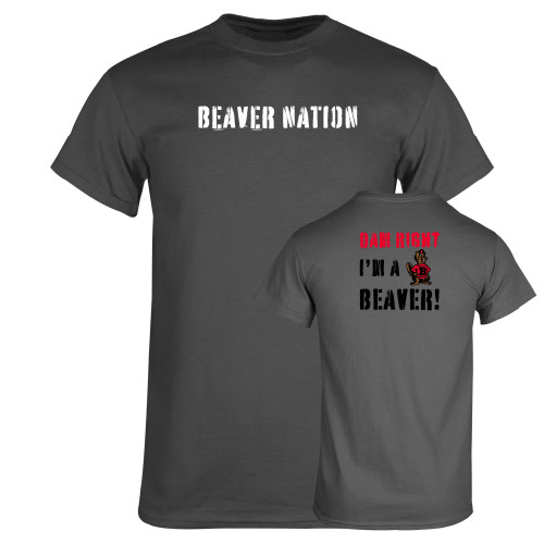  Charcoal T Shirt - Beaver Nation Stencil