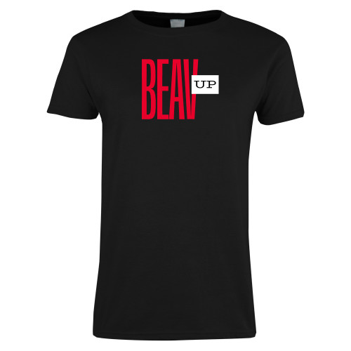  Womens Black Short Sleeve Tee - Beav Up
