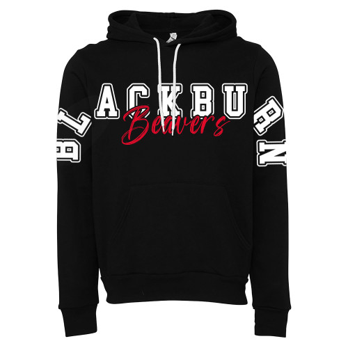  Bella + Canvas Black Fleece Hood - Blackburn Beavers Wordmark