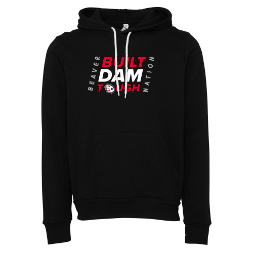  Bella + Canvas Black Fleece Hood - Built Dam Tough