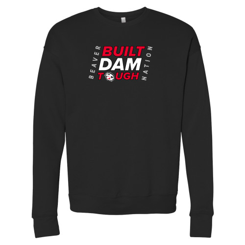  Bella + Canvas Black Fleece Crew - Built Dam Tough