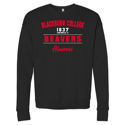  Bella + Canvas Black Fleece Crew - Blackburn College Beavers Alumni
