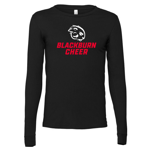  Bella + Canvas Black Jersey Cotton Long Sleeve T Shirt - Blakcburn Cheer