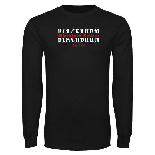  Black Long Sleeve T Shirt - Blackburn College Old English