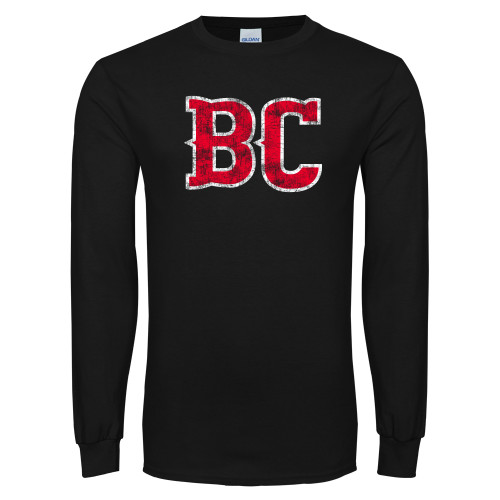  Black Long Sleeve T Shirt - BC Distressed