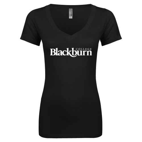  Next Level Womens Black Ideal V Tee - Blackburn College