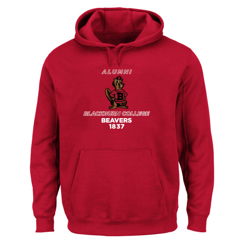  Extended Red Hoodie - Blackburn College Beavers Alumni with Mascot