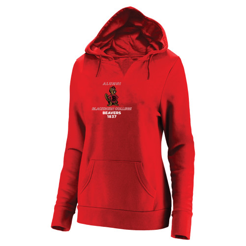  Womens Plus Red Hoodie - Blackburn College Beavers Alumni with Mascot