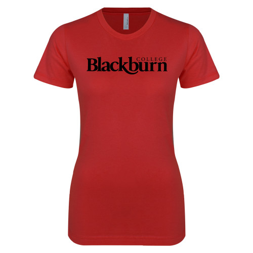  Next Level Womens Red Boyfriend Tee - Blackburn College