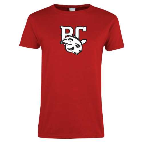  Womens Short Sleeve Red Tee - BC with Buzz