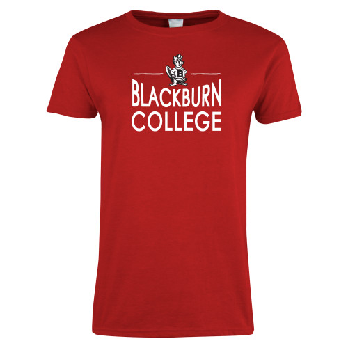  Womens Short Sleeve Red Tee - Barney Over  Blackburn College