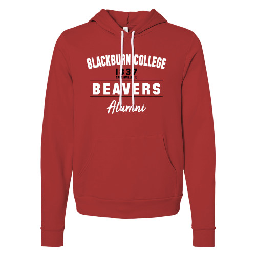 Bella + Canvas Red Fleece Hood - Blackburn College Beavers Alumni
