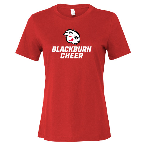  Bella + Canvas Womens Red Relaxed Cotton T Shirt - Blakcburn Cheer