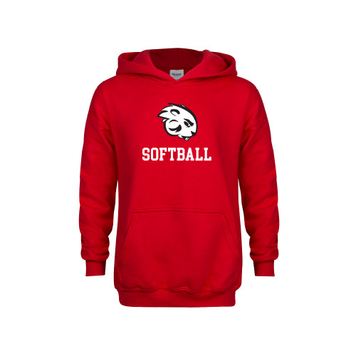  Youth Red Fleece Hoodie - Softball