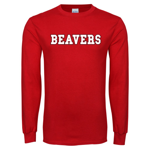  Red Long Sleeve T Shirt - Beavers Collegiate