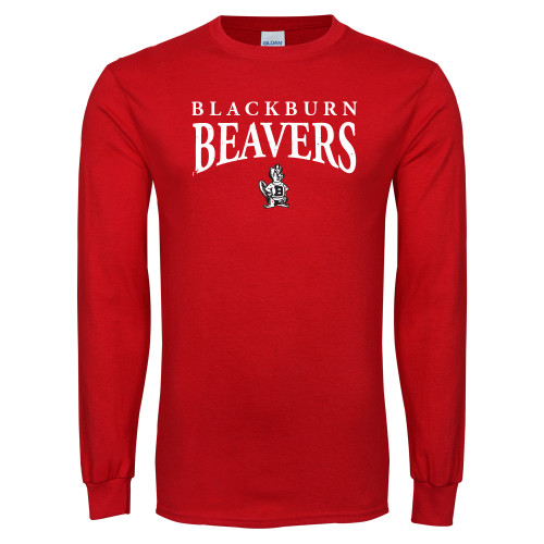  Red Long Sleeve T Shirt - Blackburn Beavers Arched Over Barney