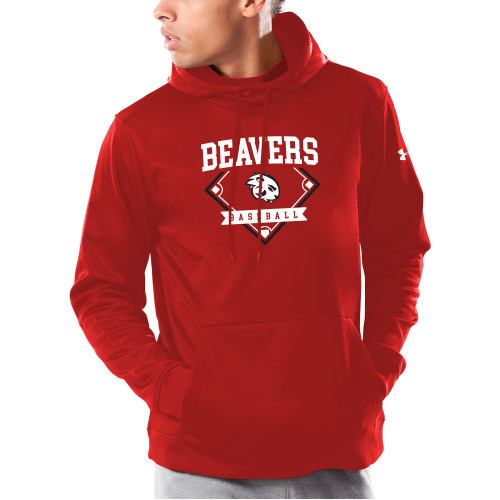  Under Armour Red Armour Fleece Hoodie - Beavers Baseball