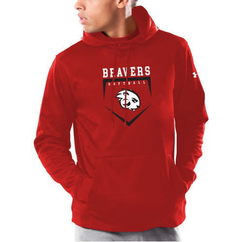  Under Armour Red Armour Fleece Hoodie - Beavers Softball