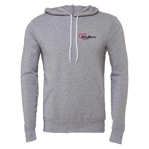  Bella + Canvas Heather Grey Fleece Hood - Blackburn College with Heart