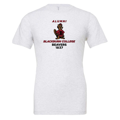  Bella + Canvas Ash Grey Jersey Cotton T Shirt - Blackburn College Beavers Alumni with Mascot