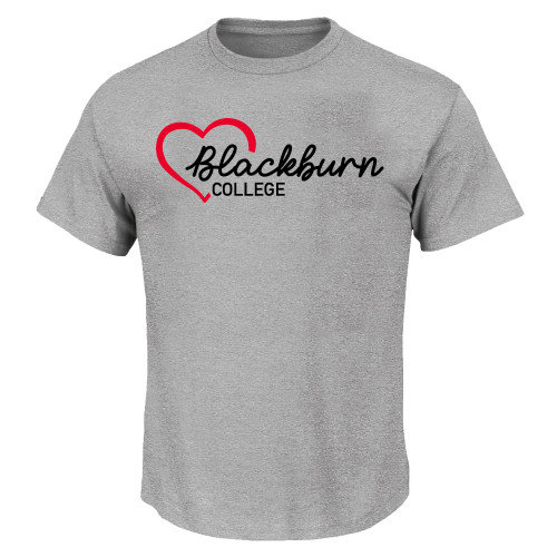  Tall Heather Grey T Shirt - Blackburn College with Heart