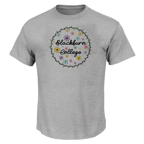  Tall Heather Grey T Shirt - Blackburn College Spring Flowers