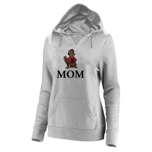  Womens Plus Heather Grey Hoodie - Mom with Barney