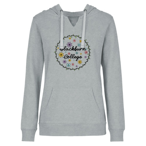  Womens Plus Heather Grey Hoodie - Blackburn College Spring Flowers