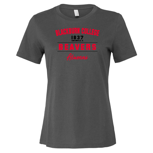  Bella + Canvas Womens Asphalt Relaxed Cotton T Shirt - Blackburn College Beavers Alumni