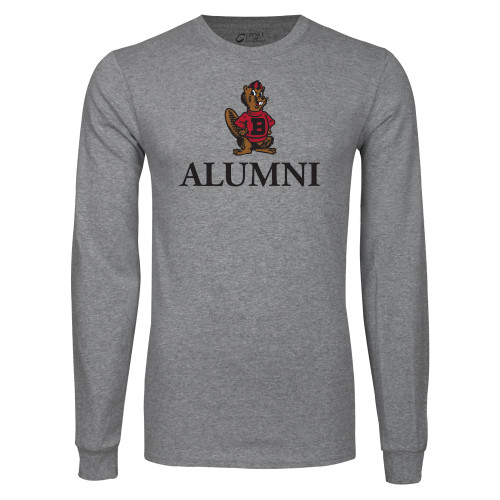  Grey Long Sleeve T Shirt - Alumni with Barney