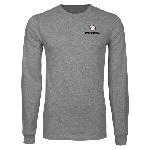  Grey Long Sleeve T Shirt - Basketball