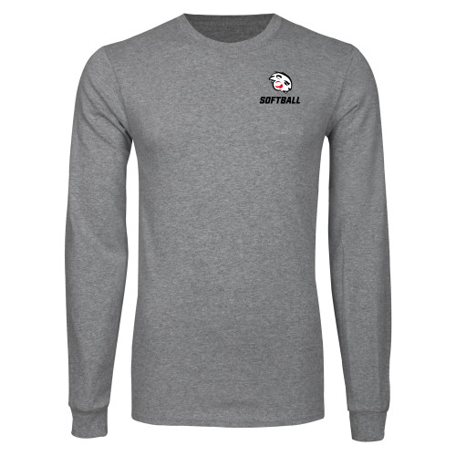  Grey Long Sleeve T Shirt - Softball