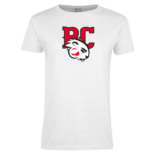  Womens White Short Sleeve Tee - BC with Buzz