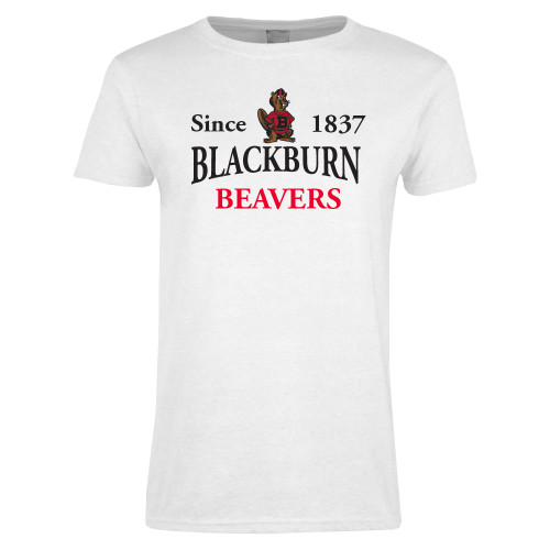  Womens White Short Sleeve Tee - Established Date with Barney