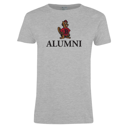  Womens Grey Short Sleeve Tee - Alumni with Barney