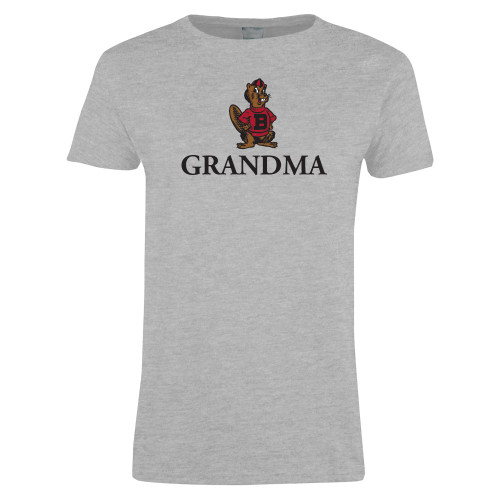  Womens Grey Short Sleeve Tee - Grandma with Barney