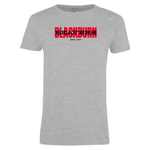  Womens Grey Short Sleeve Tee - Blackburn with Beavers Overlay
