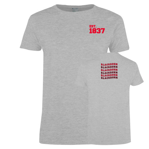  Womens Grey Short Sleeve Tee - Blackburn Vintage Wave