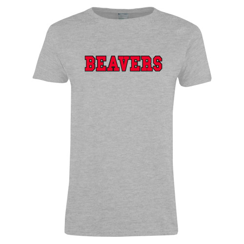  Womens Grey Short Sleeve Tee - Beavers Collegiate