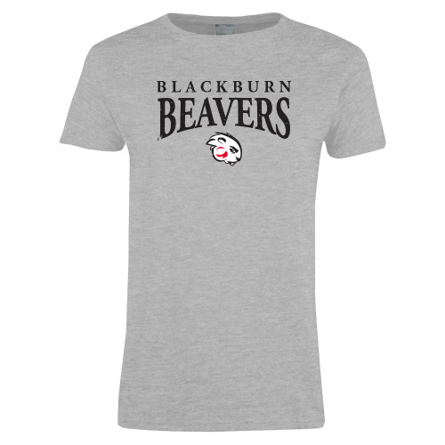  Womens Grey Short Sleeve Tee - Blackburn Beavers Arched Over Buzz