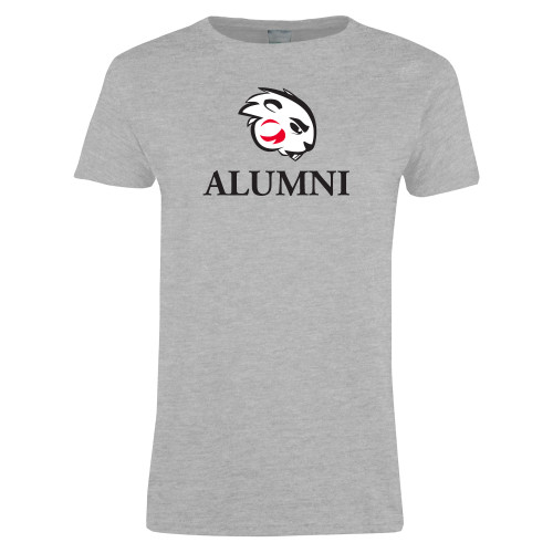  Womens Grey Short Sleeve Tee - Alumni with Buzz