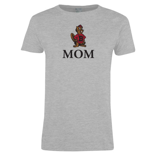  Womens Grey Short Sleeve Tee - Mom with Barney