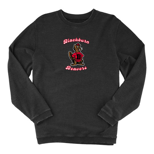  Boxercraft Womens Black Corded Crew - Blackburn Beavers Script with Barney
