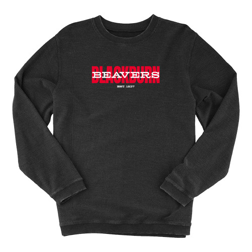  Boxercraft Womens Black Corded Crew - Blackburn with Beavers Overlay