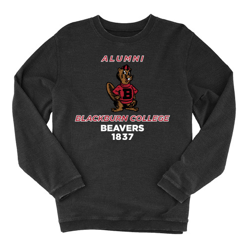  Boxercraft Womens Black Corded Crew - Blackburn College Beavers Alumni with Mascot
