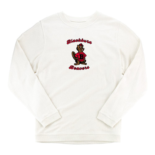  Boxercraft Womens Cream Corded Crew - Blackburn Beavers Script with Barney
