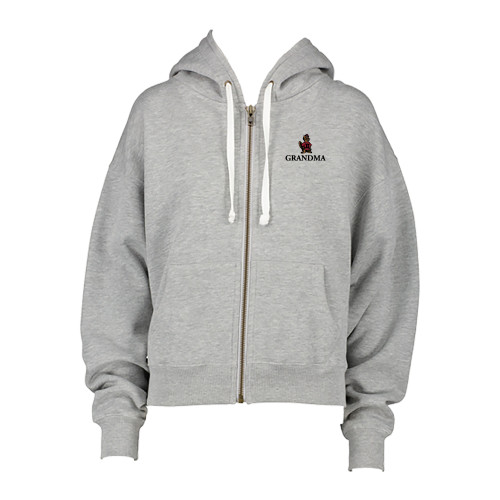  ENZA Womens Grey Boxy Full Zip Hood - Grandma with Barney