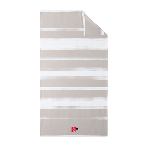  100% Cotton Sahara/White Beach Throw - Beav Up