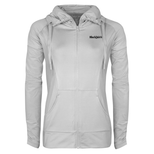  Womens White Sport Wick Stretch Full Zip Jacket - Blackburn College