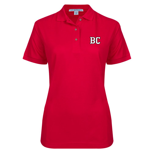  Womens Silk Touch Red Pique Polo - BC